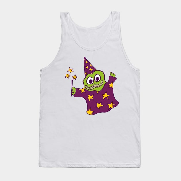 Froggy Wizard (maroon) Tank Top by josierichey